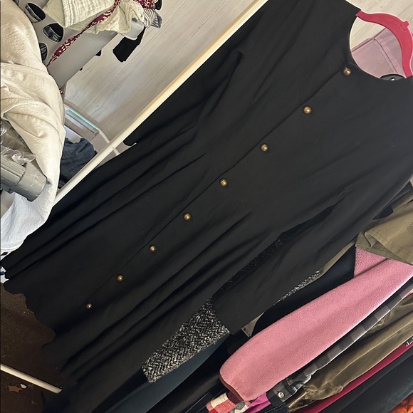 Christian Lacroix Dresses & Skirts - Vintage Christian Lacroix Black button up back long sleeve Midi flare Dress
